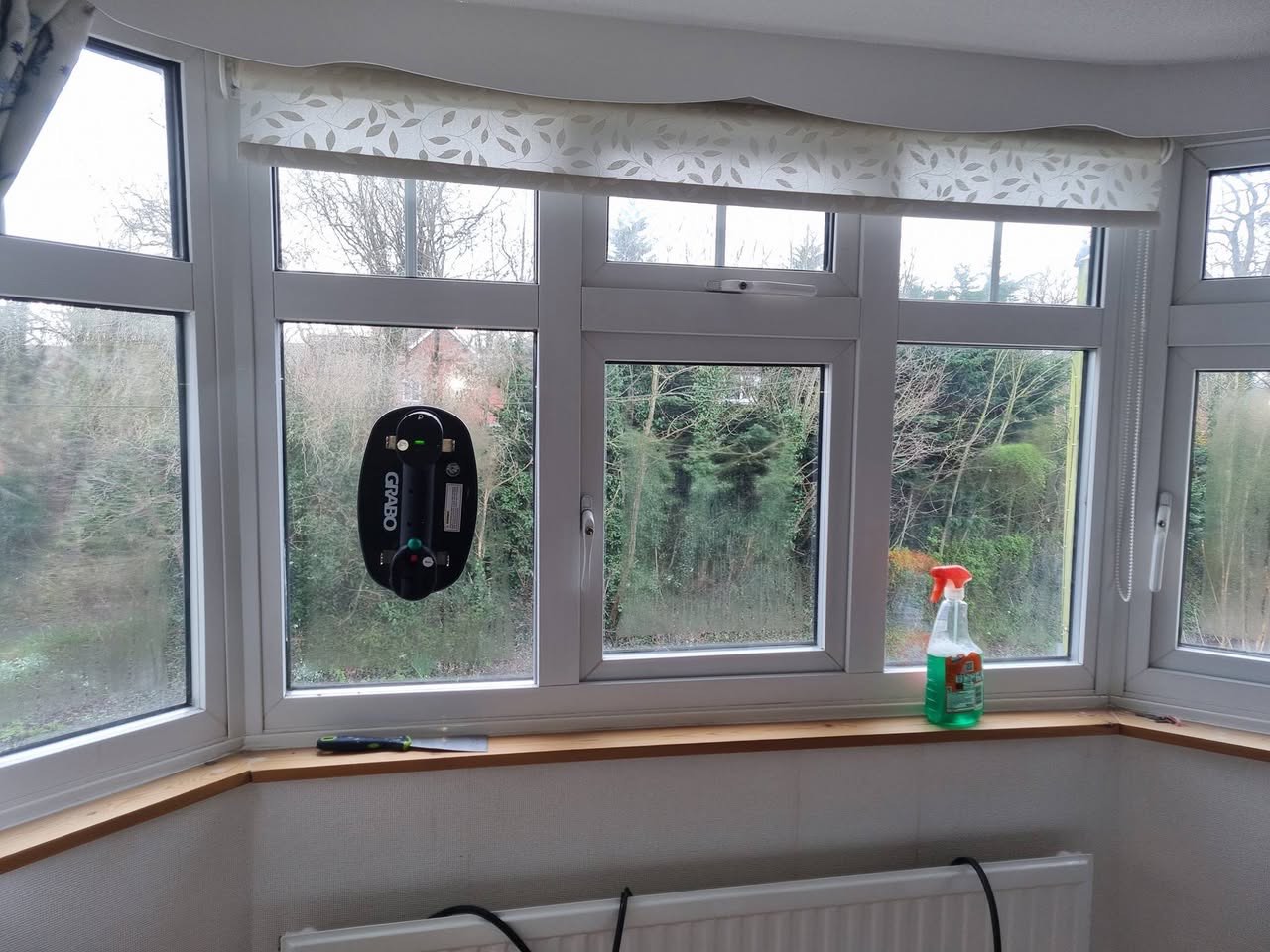Before: the bay window with misted, failed double glazed units and old frames in Leominster